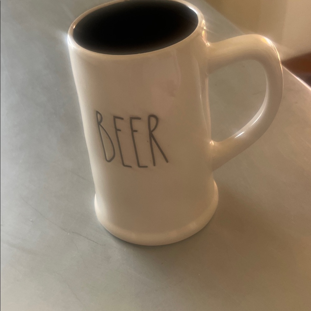 Rae Dunn Cream Ceramic Beer Mug